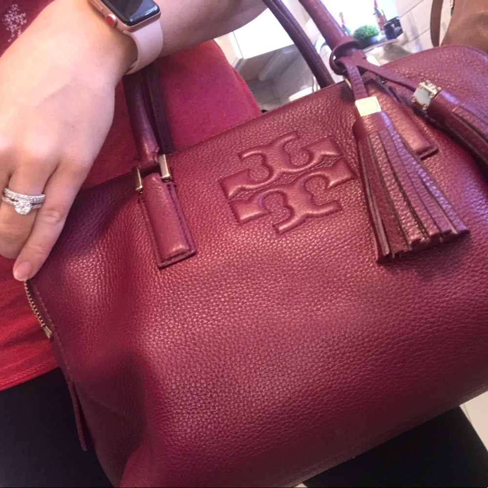 Tory Burch Burgundy Thea Handbag